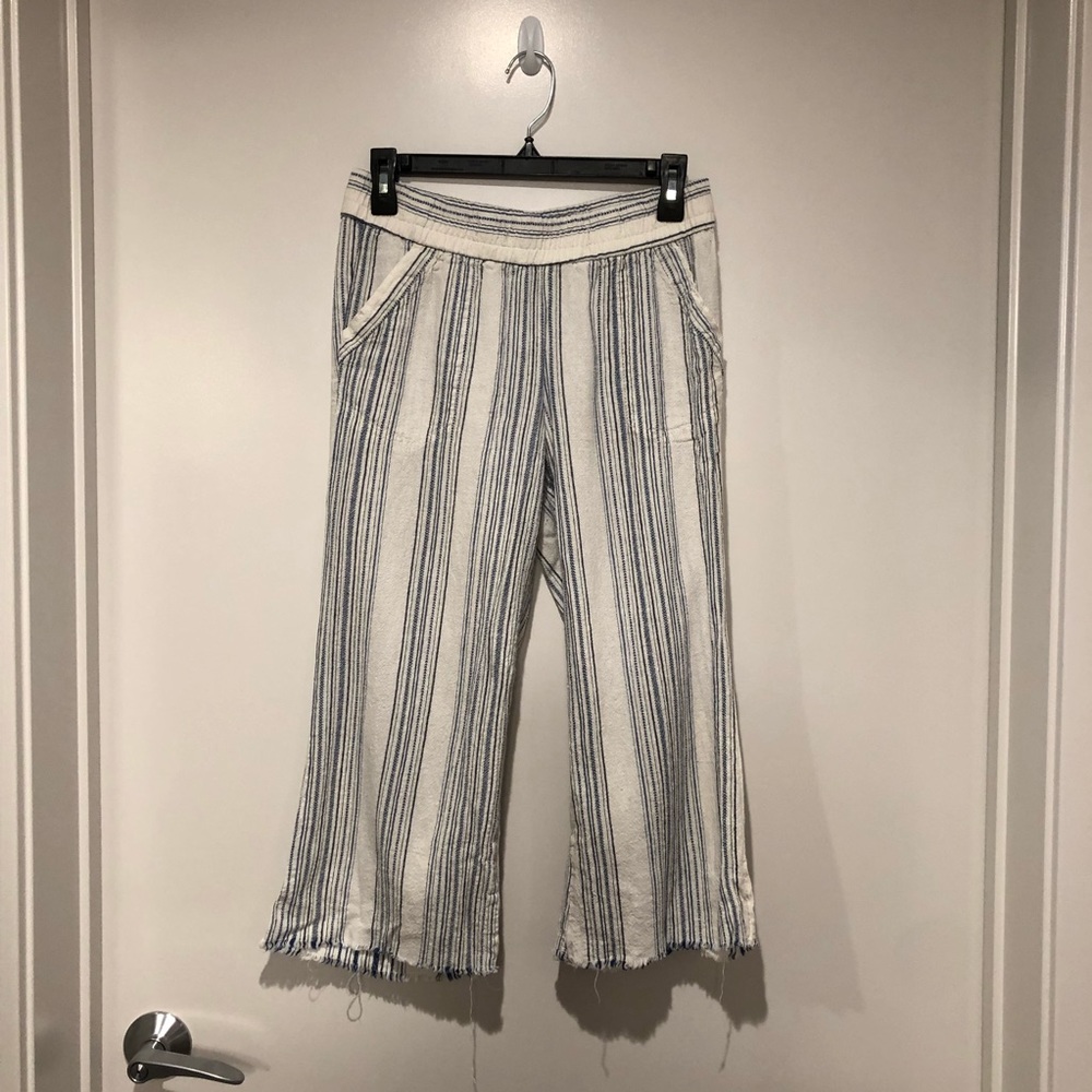 Nordstrom Stripe Crop Sailor Linen Pants